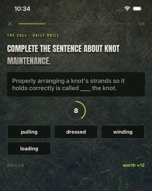 A Gridless daily check-in drill card