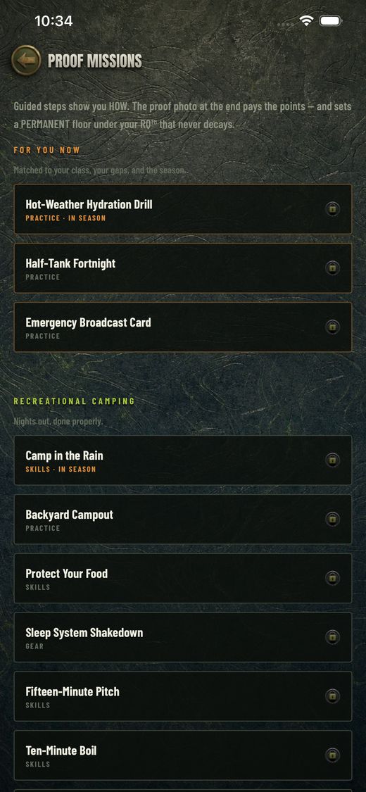 The Gridless proof missions list